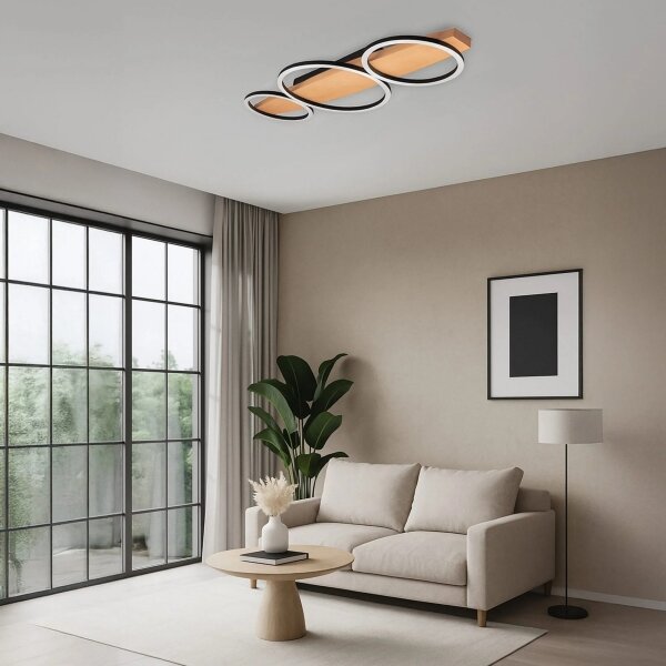 LED Stropní svítidlo MELISA LED/28W/230V 26,5x70 cm borovice