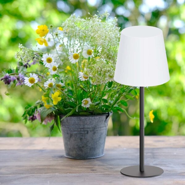 LED RGB Stmívatelná dotyková stolní lampa LUCIA LED/2W/5V 3600 mAh IP44 černá