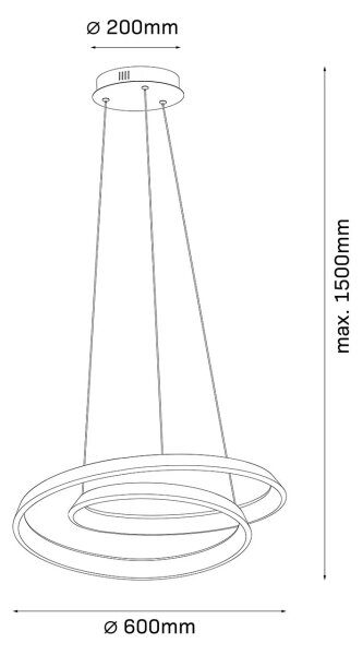 LED Lustr na lanku GLOW LED/75W/230V 4000K pr. 60 cm zlatá