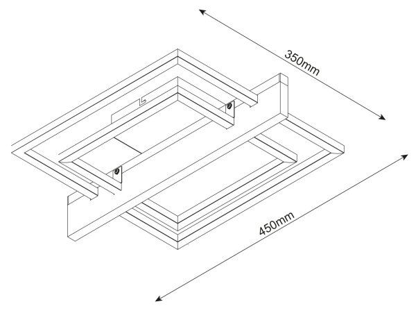 LED Stropní svítidlo LARYSA LED/23W/230V 35x45 borovice