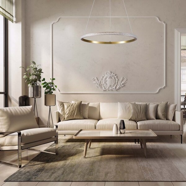 LED Lustr na lanku DIANA LED/25W/230V 4000K pr. 50 cm zlatá
