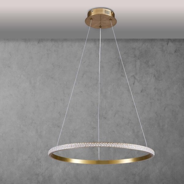 LED Lustr na lanku DIANA LED/25W/230V 4000K pr. 50 cm zlatá
