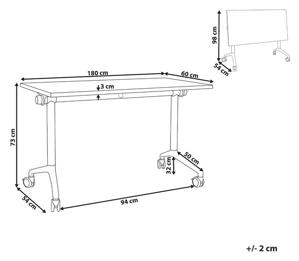 Skládací psací stůl CAVI Hnědá 180 cm 60 cm