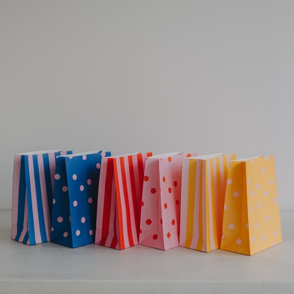 Papírový sáček Dots and Stripes 21 × 15 cm – set 6 ks