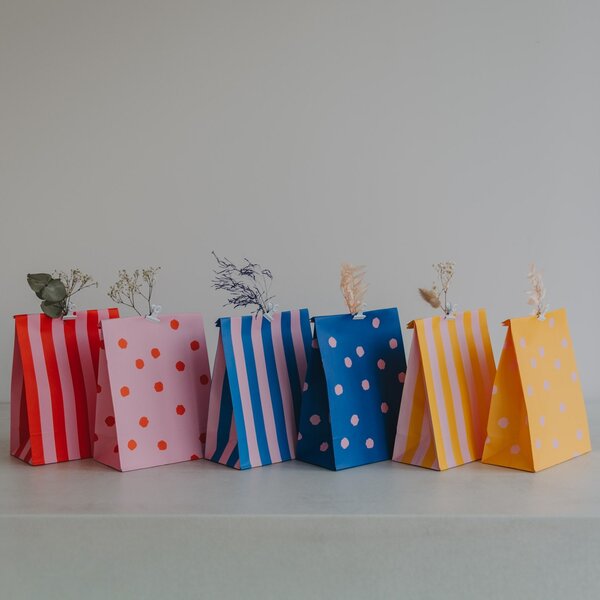 Papírový sáček Dots and Stripes 21 × 15 cm – set 6 ks