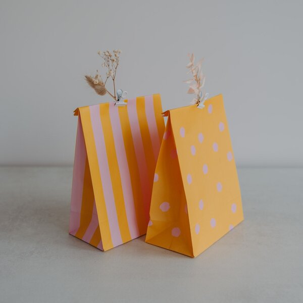 Papírový sáček Dots and Stripes 21 × 15 cm – set 6 ks