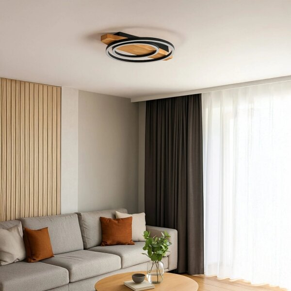 LED Stropní svítidlo MELISA LED/28W/230V 30x40 cm borovice