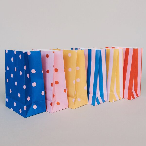 Papírový sáček Dots and Stripes 21 × 15 cm – set 6 ks