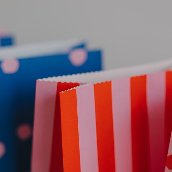 Papírový sáček Dots and Stripes 21 × 15 cm – set 6 ks