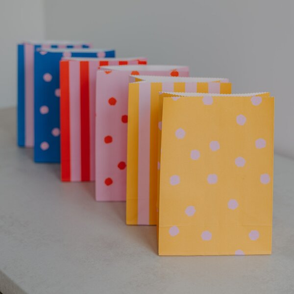 Papírový sáček Dots and Stripes 21 × 15 cm – set 6 ks