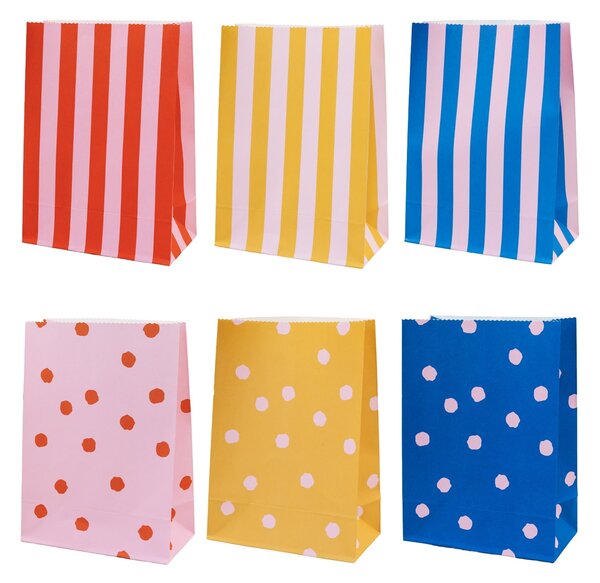 Papírový sáček Dots and Stripes 21 × 15 cm – set 6 ks
