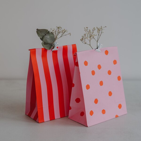 Papírový sáček Dots and Stripes 21 × 15 cm – set 6 ks