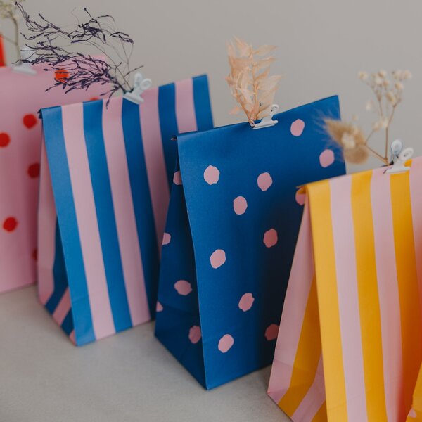 Papírový sáček Dots and Stripes 21 × 15 cm – set 6 ks
