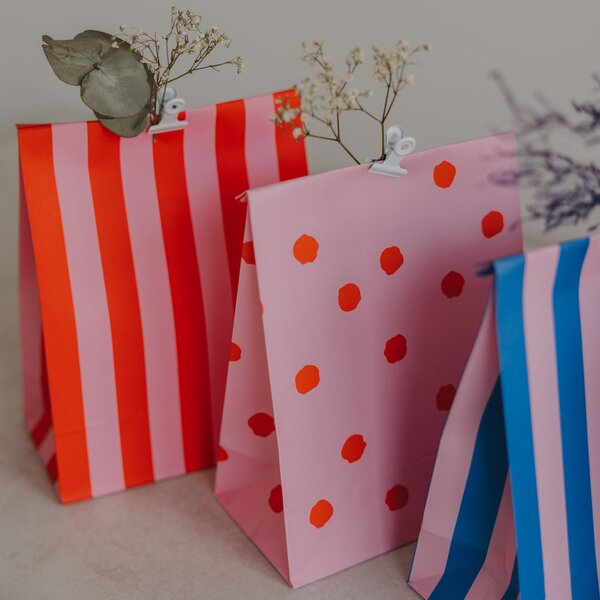Papírový sáček Dots and Stripes 21 × 15 cm – set 6 ks