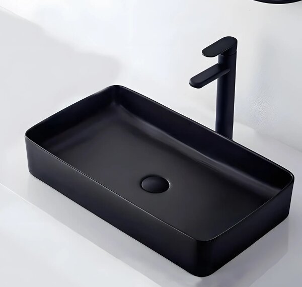 REA-U3690 - Umyvadlo na desku DENIS 35x61 cm keramika/matná černá