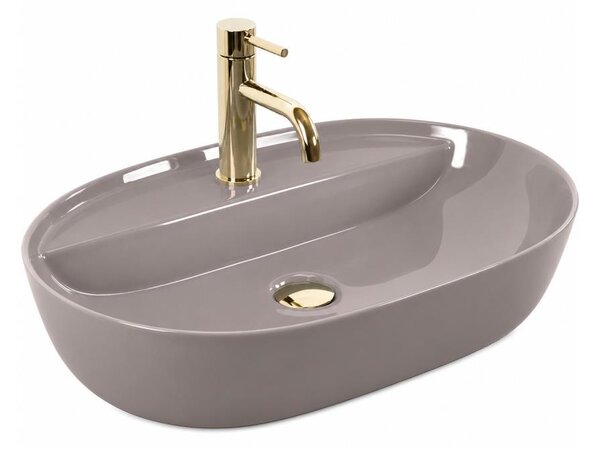 REA-U6381 - Umyvadlo na desku AURA 41x61 cm keramika/lesklá hnědá