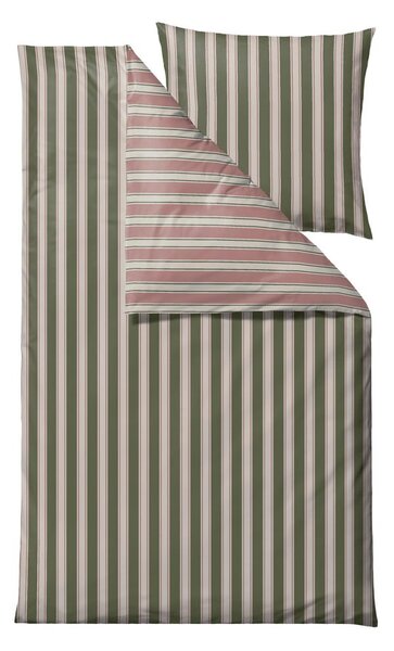 Zeleno-růžové prodloužené povlečení na jednolůžko z bio bavlny 135x220 cm Nordic – Södahl