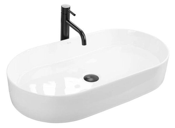 REA-U5801 - Umyvadlo na desku NADIA 38,5x71 cm keramika/lesklá bílá