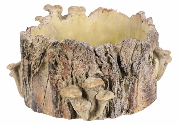 Obal betonový - pařez s houbami, 32 x 29 x 16 cm