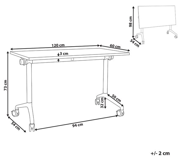 Skládací psací stůl CAVI Hnědá 120 cm 60 cm