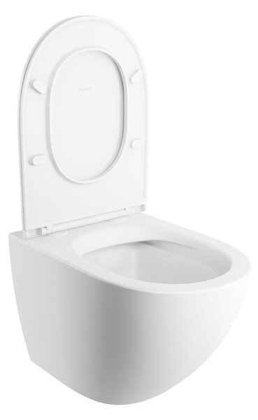 Omnires Ottawa wc mísa se sedátkem s pomalým sklápěním závěsná bez splachovacího kruhu bílá mat OTTAWACMWBM