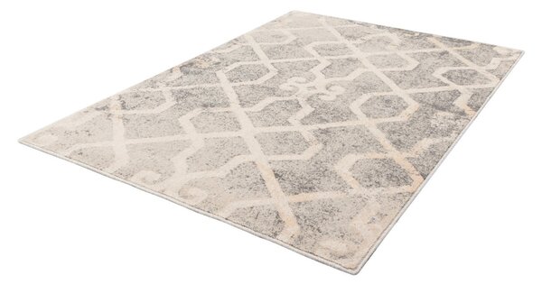 Agnella moderní vlněný koberec Isfahan M Nimfa Antracit geometrický šedý Rozměr: 133x180 cm