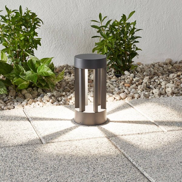 Lindby LED podstavné svítidlo Jordis, 22 cm, antracit, hliník, Černá, Hliník, Moderní