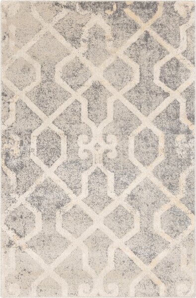 Agnella moderní vlněný koberec Isfahan M Nimfa Antracit geometrický šedý Rozměr: 133x180 cm