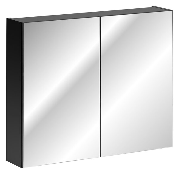 ViaDomo Via Domo - Koupelnová skříňka se zrcadlem Santa Fe Black - černá - 80x65x17 cm