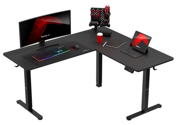 Elektrický výškově nastavitelný rohový stůl Hero 9.5 černý