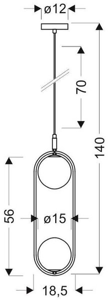 Candellux Cordel závěsné svítidlo 2x28 W bílá-černá 32-10155