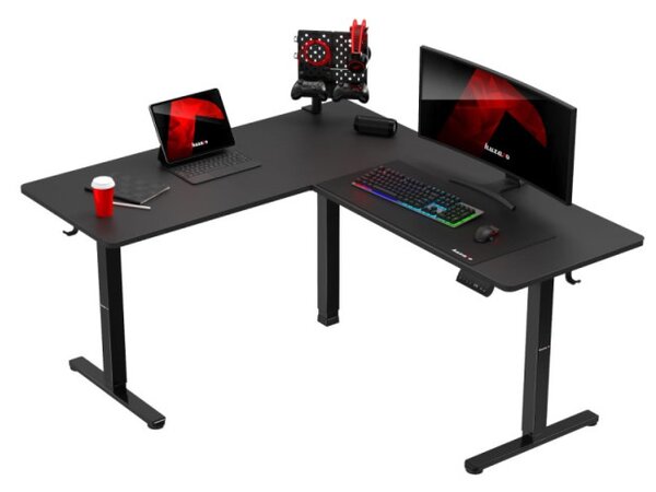 Elektrický výškově nastavitelný rohový stůl Hero 9.5 černý