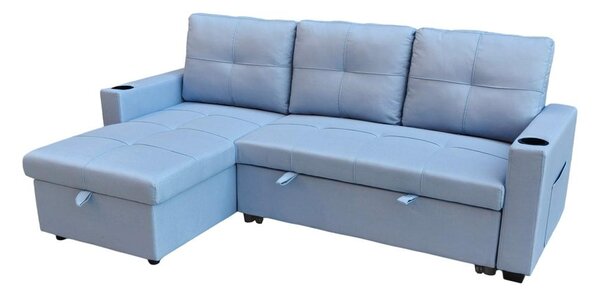 Univerzální rozkládací rohová souprava Avenberg KENDRA s úložným prostorem sv. modrá