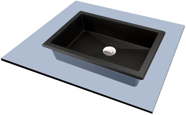 Deante Correo umyvadlo 50x35 cm obdélníkový zápustný-pod pult černá matný CQR_NU5U