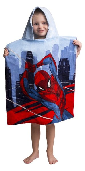 Modro-červené froté dětské pončo Spider-Man – Jerry Fabrics