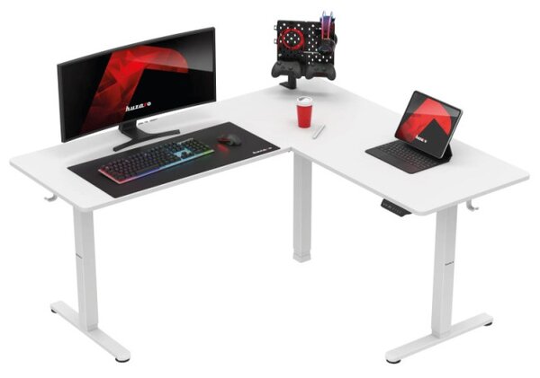 Elektrický výškově nastavitelný rohový stůl Hero 9.5 bílý