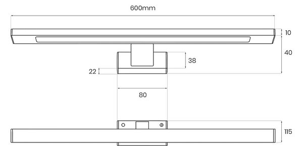Nástěnné LED svítidlo Shine1, 1x LED 13,8w, 4000k, (60 cm), c