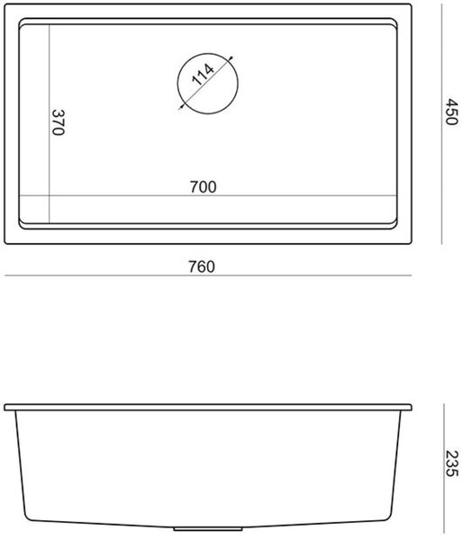 Quadron Logan dřez graniteq 76x45 cm bílá HQD7644U1_PVDG1_U