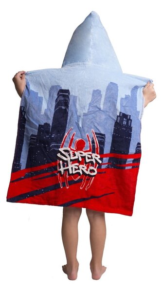 Modro-červené froté dětské pončo Spider-Man – Jerry Fabrics