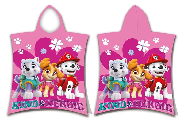 Růžové froté dětské pončo Paw Patrol – Jerry Fabrics