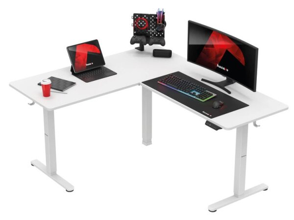 Elektrický výškově nastavitelný rohový stůl Hero 9.5 bílý