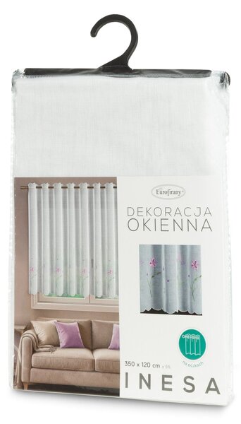 ZÁCLONA NA POUTKÁCH INESA 350X120 CM KVĚTY