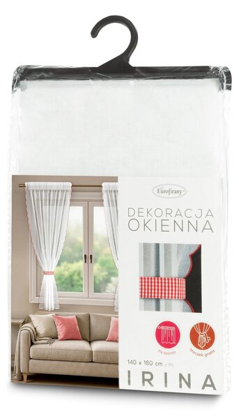 ZÁCLONA NA PÁSCE IRINA 140X180 CM ČERVENÁ