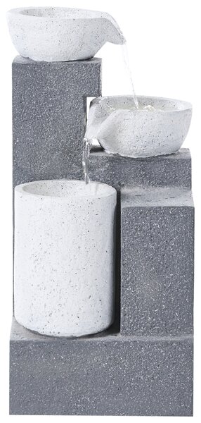 Zahradní fontána s LED šedá NAGAMI