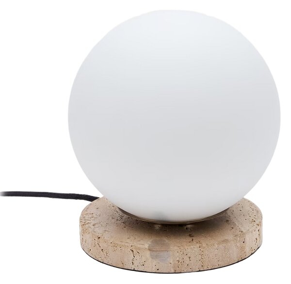 Bílá skleněná stolní lampa Kave Home Malachi