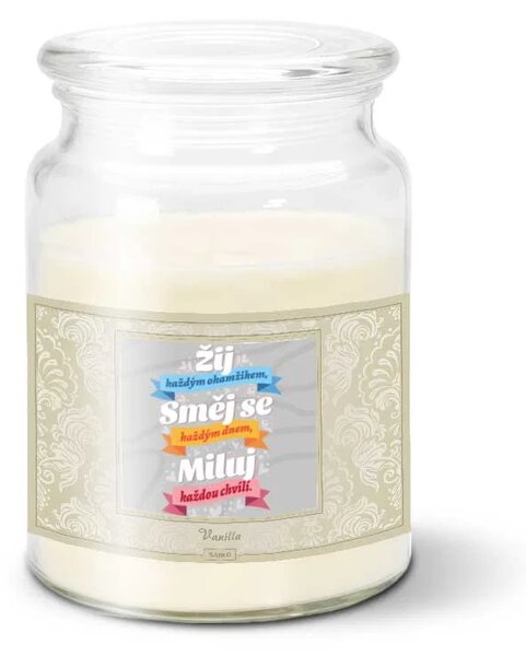 Sablio Svíčka Žij, Směj se, Miluj - 500 g