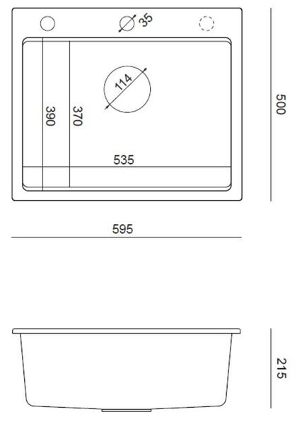 Quadron Kurt 110 dřez graniteq 59.5x50 cm černá HCQK5052BLMPC