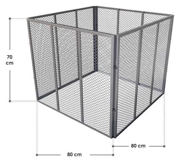 Juskys Kovový kompostér 450 L - stříbrný