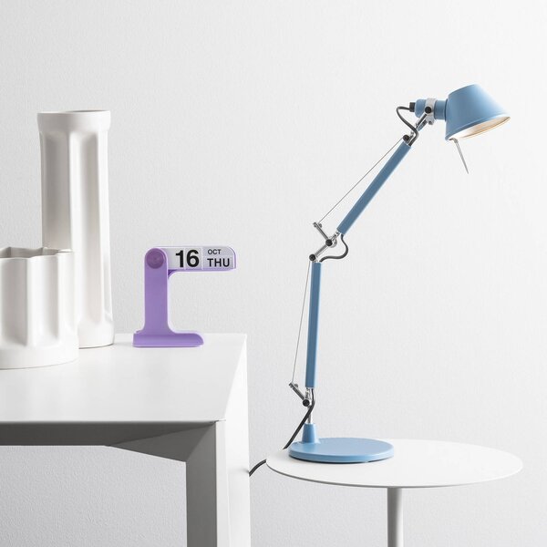 Artemide Stolní lampa Tolomeo Micro, světle modrá, Modrá, Pracovna / kancelář, Hliník, Design