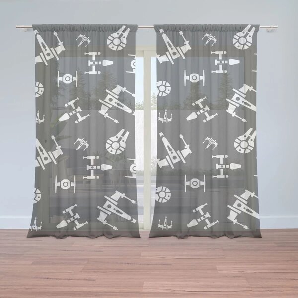 Sablio Záclony Star Wars Vesmírné lodě Pattern: 2ks 150x250cm